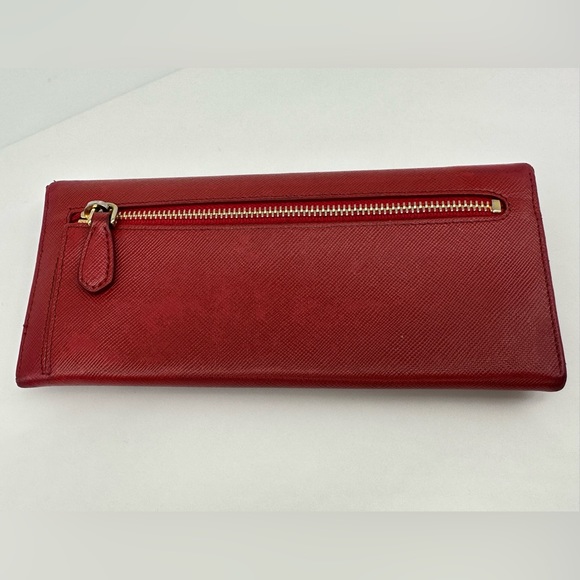 AUTHENTIC PRADA FIERY RED LARGE SAFFIANO LEATHER WALLET - Picture 8 of 16